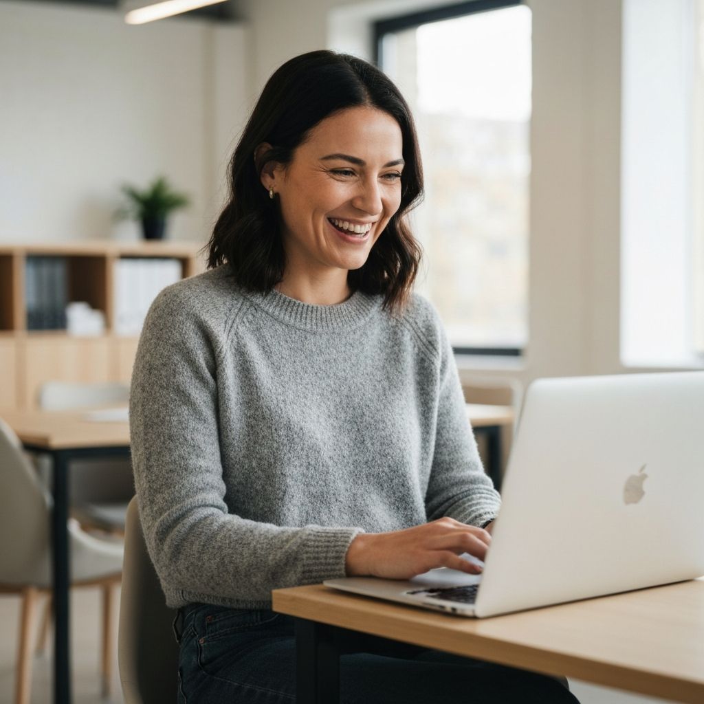 Mujer profesional trabajando con ordenador